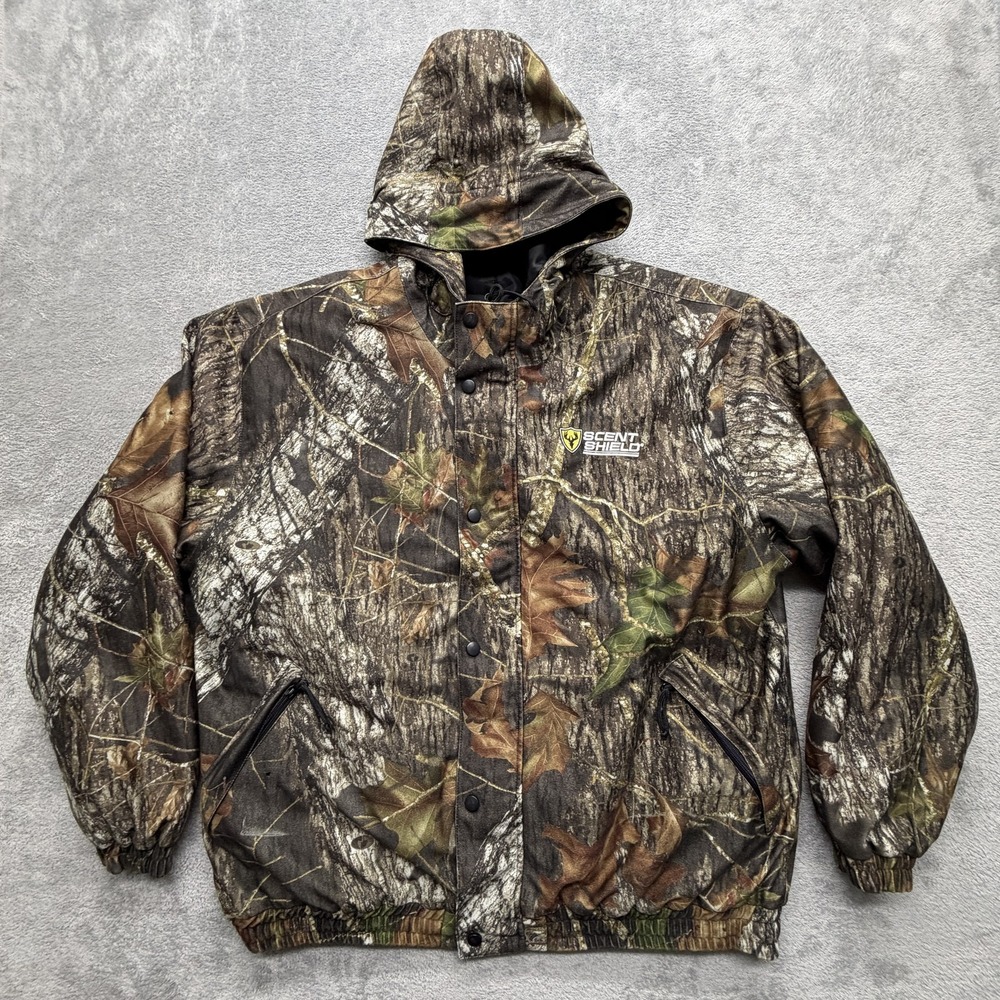 Scent Shield Jacket Mens XL Camo Hooded Insulated Full‎ Zip Hunting Parka